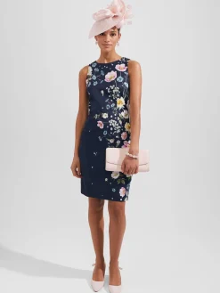Store Hobbs Moira Floral Shift Dress Navy Blue Multi
