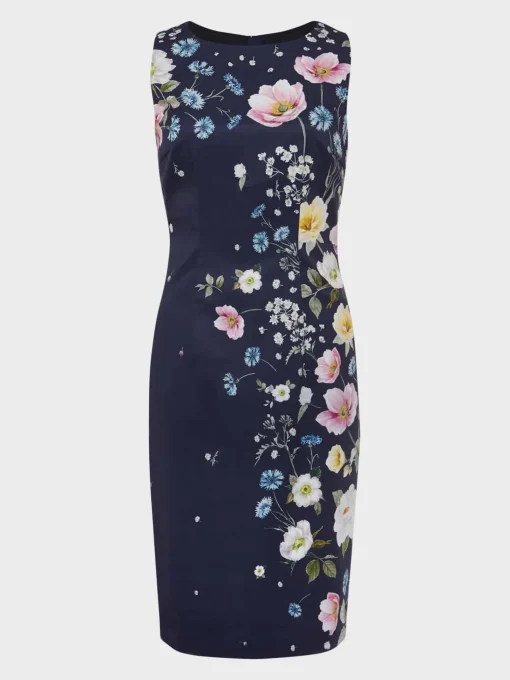 Store Hobbs Moira Floral Shift Dress Navy Blue Multi