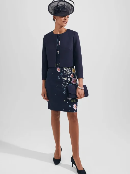 Store Hobbs Moira Floral Shift Dress Navy Blue Multi
