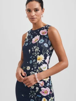 Store Hobbs Moira Floral Shift Dress Navy Blue Multi