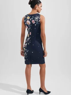 Store Hobbs Moira Floral Shift Dress Navy Blue Multi