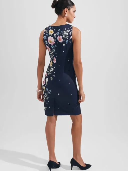 Store Hobbs Moira Floral Shift Dress Navy Blue Multi