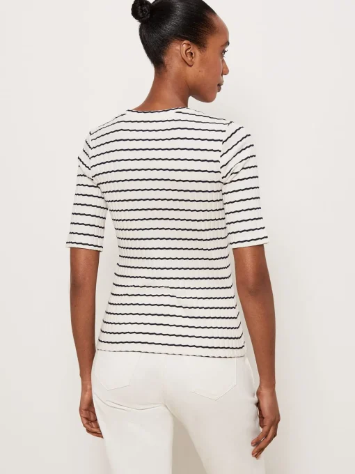 Best Hobbs Montagu Ribbed Top Cream Navy