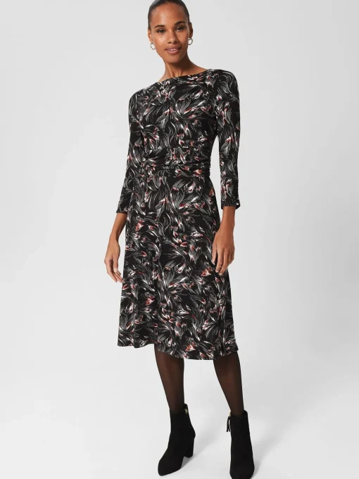 Best Sale Hobbs Nala Jersey Dress Black Multi