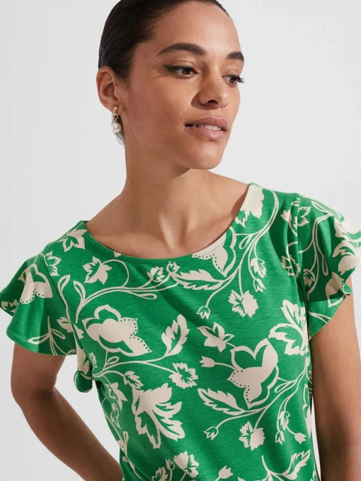 Hot Hobbs Nessie Printed Top Green Multi