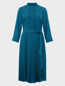 Sale Hobbs Nola Pleat Dress Aegean Blue