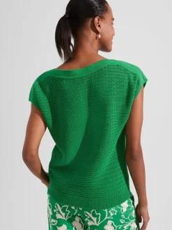 Hot Hobbs Orla Cotton Jumper Spring Green
