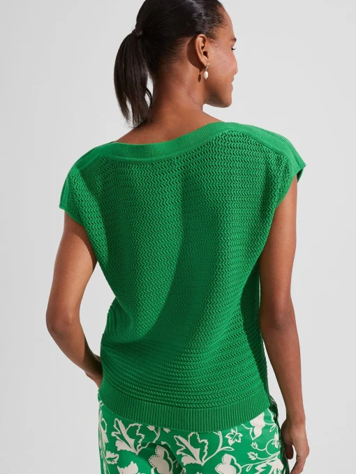 Hot Hobbs Orla Cotton Jumper Spring Green