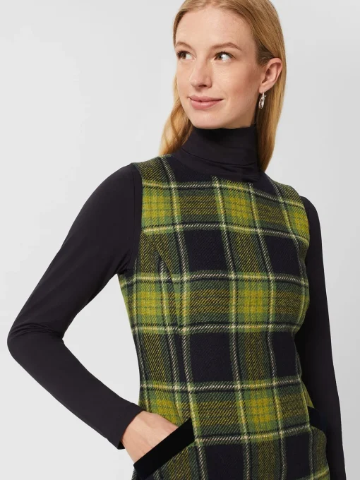 Best Sale Hobbs Petite Amaris Wool Dress Green Navy
