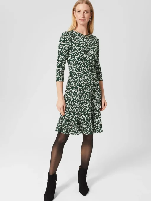 Outlet Hobbs Petite Ami Dress Sage Green Mult
