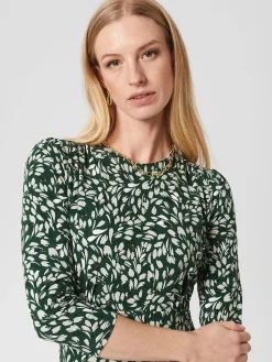 Outlet Hobbs Petite Ami Dress Sage Green Mult