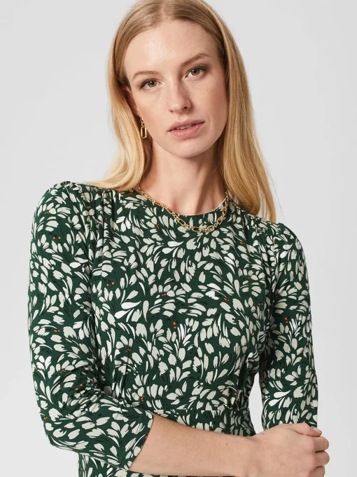 Outlet Hobbs Petite Ami Dress Sage Green Mult