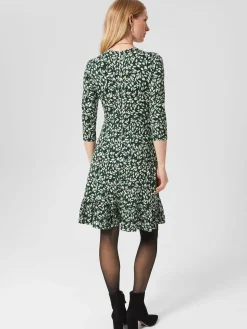Outlet Hobbs Petite Ami Dress Sage Green Mult