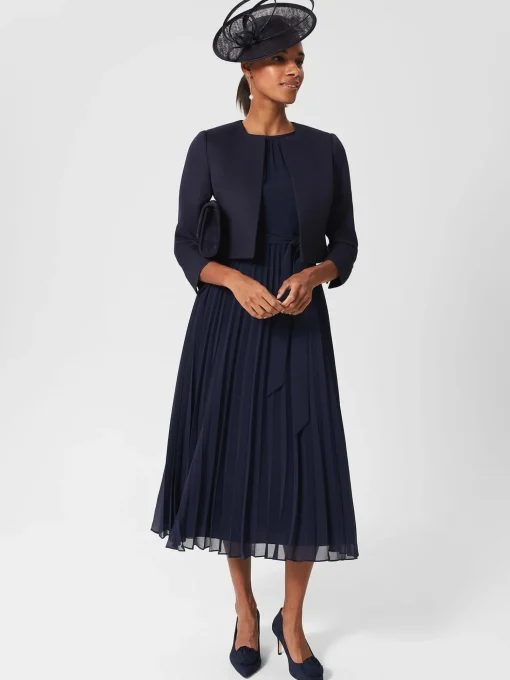 Sale Hobbs Petite Blythe Midi Dress Midnight Navy