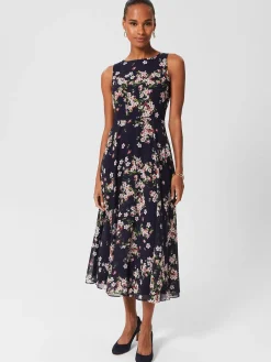 Fashion Hobbs Petite Carly Dress Navy Pink Multi