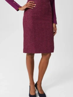 Online Hobbs Petite Daphne Wool Skirt Purple Multi