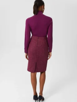 Online Hobbs Petite Daphne Wool Skirt Purple Multi