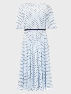 Cheap Hobbs Petite Eleanor Spot Dress Pale Blue Navy