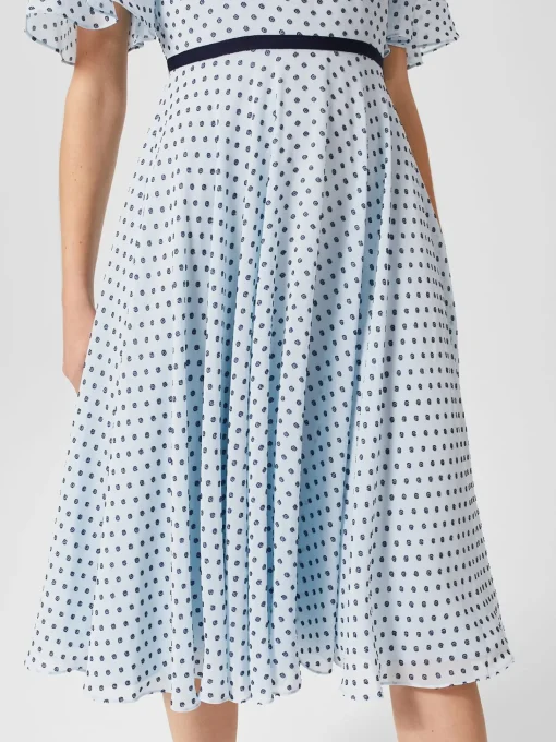 Cheap Hobbs Petite Eleanor Spot Dress Pale Blue Navy