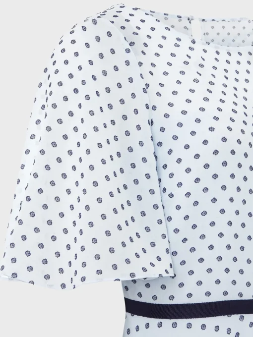 Cheap Hobbs Petite Eleanor Spot Dress Pale Blue Navy