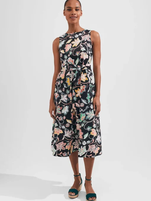 Store Hobbs Petite Emilie Dress Black Multi