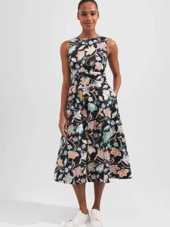 Store Hobbs Petite Emilie Dress Black Multi