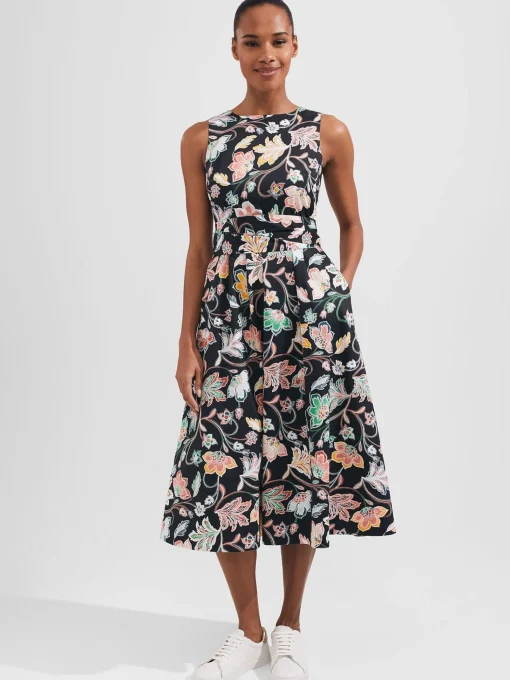 Store Hobbs Petite Emilie Dress Black Multi