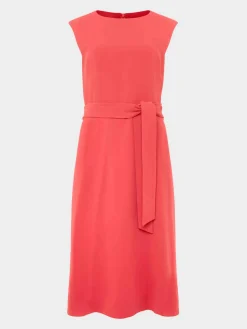 Sale Hobbs Petite Fenella Belted Dress Dark Coral