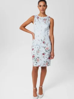Best Hobbs Petite Fiona Floral Dress Pale Blue Multi