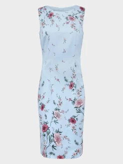 Best Hobbs Petite Fiona Floral Dress Pale Blue Multi