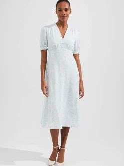Fashion Hobbs Petite Helen Dress Blue Ivory