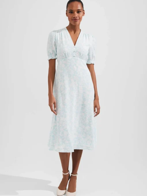 Fashion Hobbs Petite Helen Dress Blue Ivory