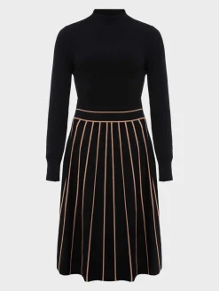 Best Sale Hobbs Petite Lena Knitted Dress Black Stone
