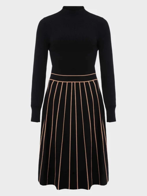Best Sale Hobbs Petite Lena Knitted Dress Black Stone