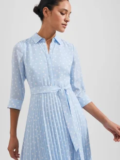 Store Hobbs Petite Leona Dress Dusky Blue Ivry