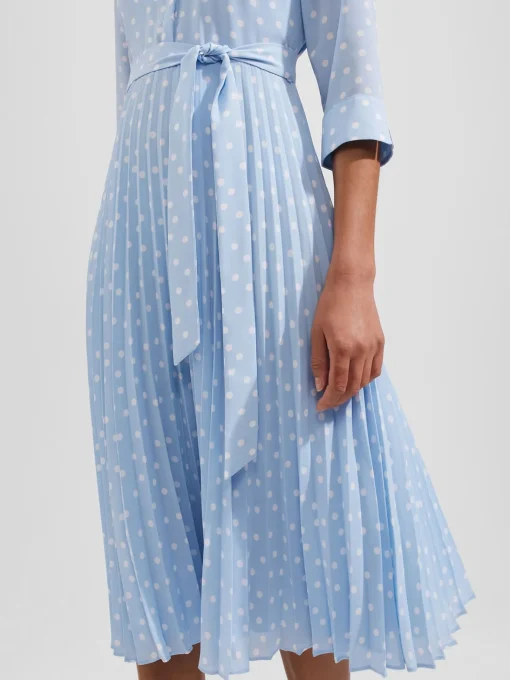 Store Hobbs Petite Leona Dress Dusky Blue Ivry