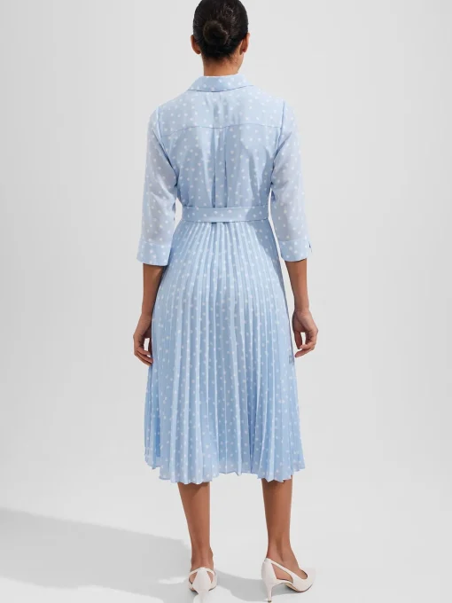 Store Hobbs Petite Leona Dress Dusky Blue Ivry