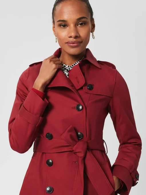 Cheap Hobbs Petite Saskia Trench Rhubarb Red