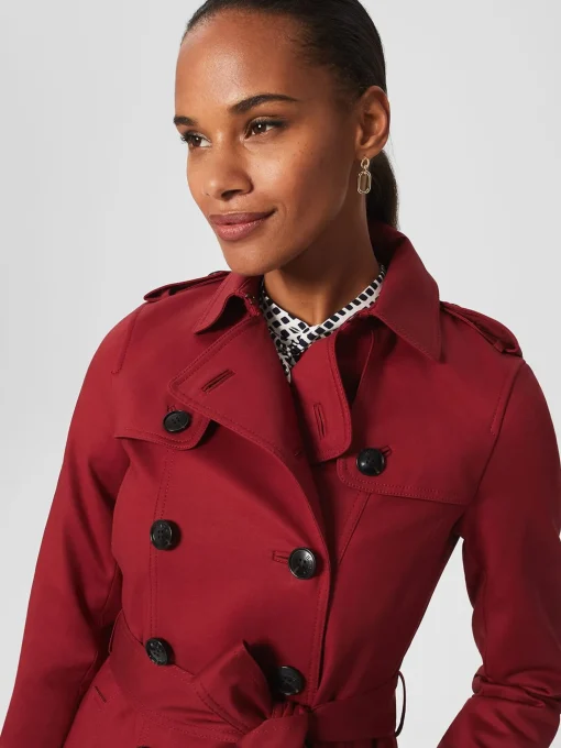 Cheap Hobbs Petite Saskia Trench Rhubarb Red