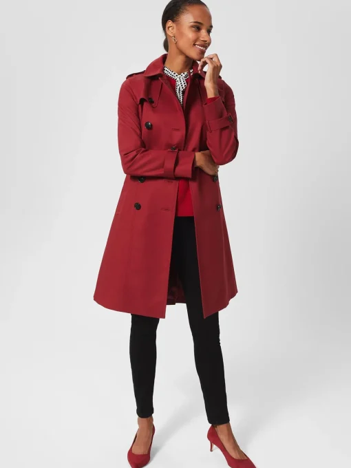 Cheap Hobbs Petite Saskia Trench Rhubarb Red