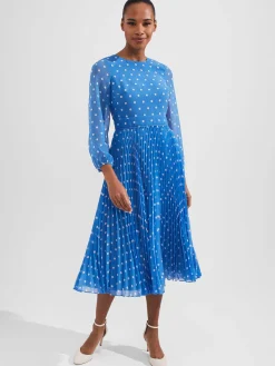 Cheap Hobbs Petite Selena Fit And Flare Dress Blue Ivory