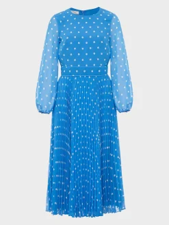 Cheap Hobbs Petite Selena Fit And Flare Dress Blue Ivory