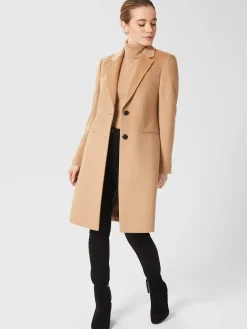Shop Hobbs Petite Tilda Wool Coat Camel