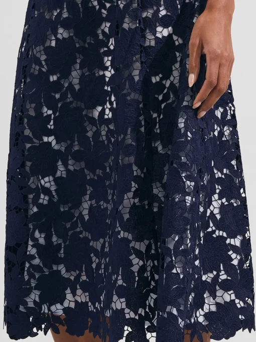 Cheap Hobbs Pheobe Lace Dress Pale Blue Navy