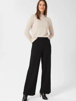 Outlet Hobbs Pippa Jersey Wide Leg Trousers Black