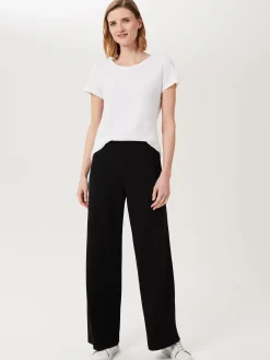 Cheap Hobbs Pippa Jersey Wide Leg Trousers Black