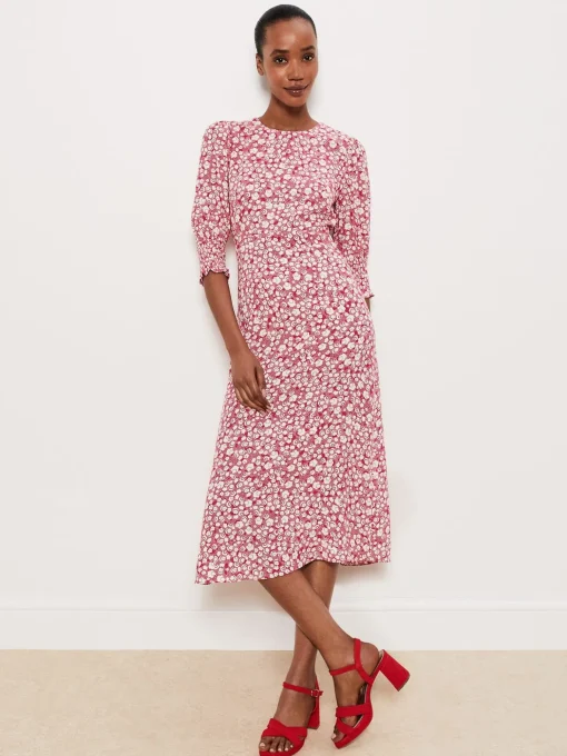 Discount Hobbs Primrose Dress Pink Buttrcream