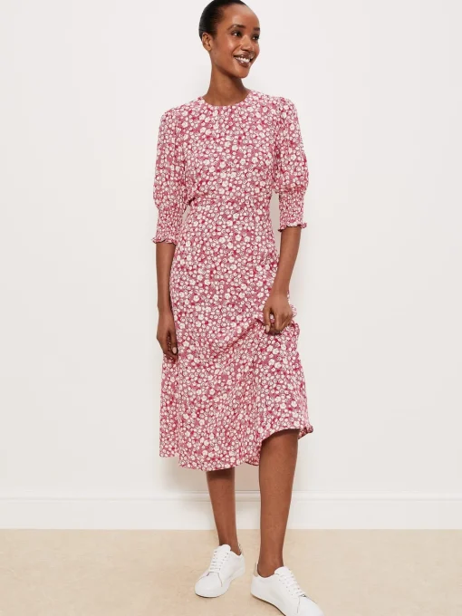 Discount Hobbs Primrose Dress Pink Buttrcream