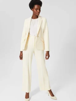Shop Hobbs Rachael Wide Trousers Pale Yellow