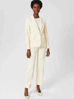 Shop Hobbs Rachael Wide Trousers Pale Yellow